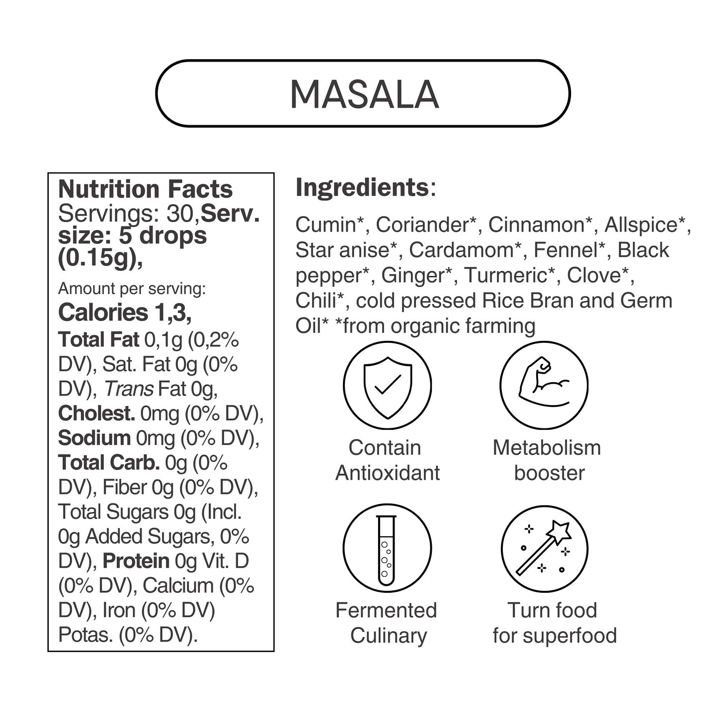 Masala mix Liquid Fermented Antioxidant