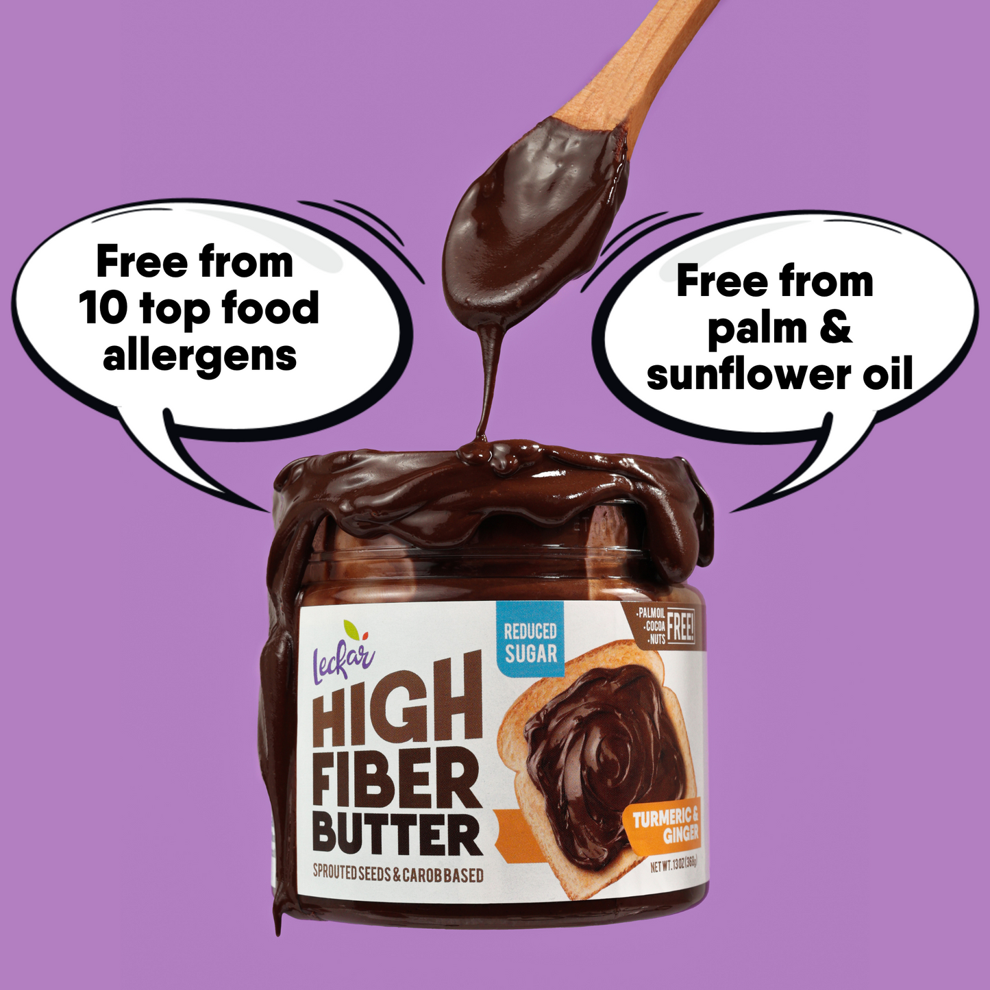 Leckar High Fiber Butter Turmeric&Ginger (reduced sugar)