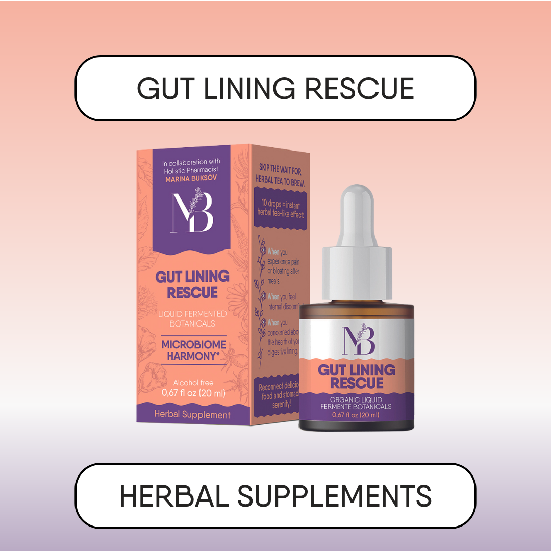Gut Lining Rescue Herbal supplement (60 dosages)/Herbal tea (2 oz)