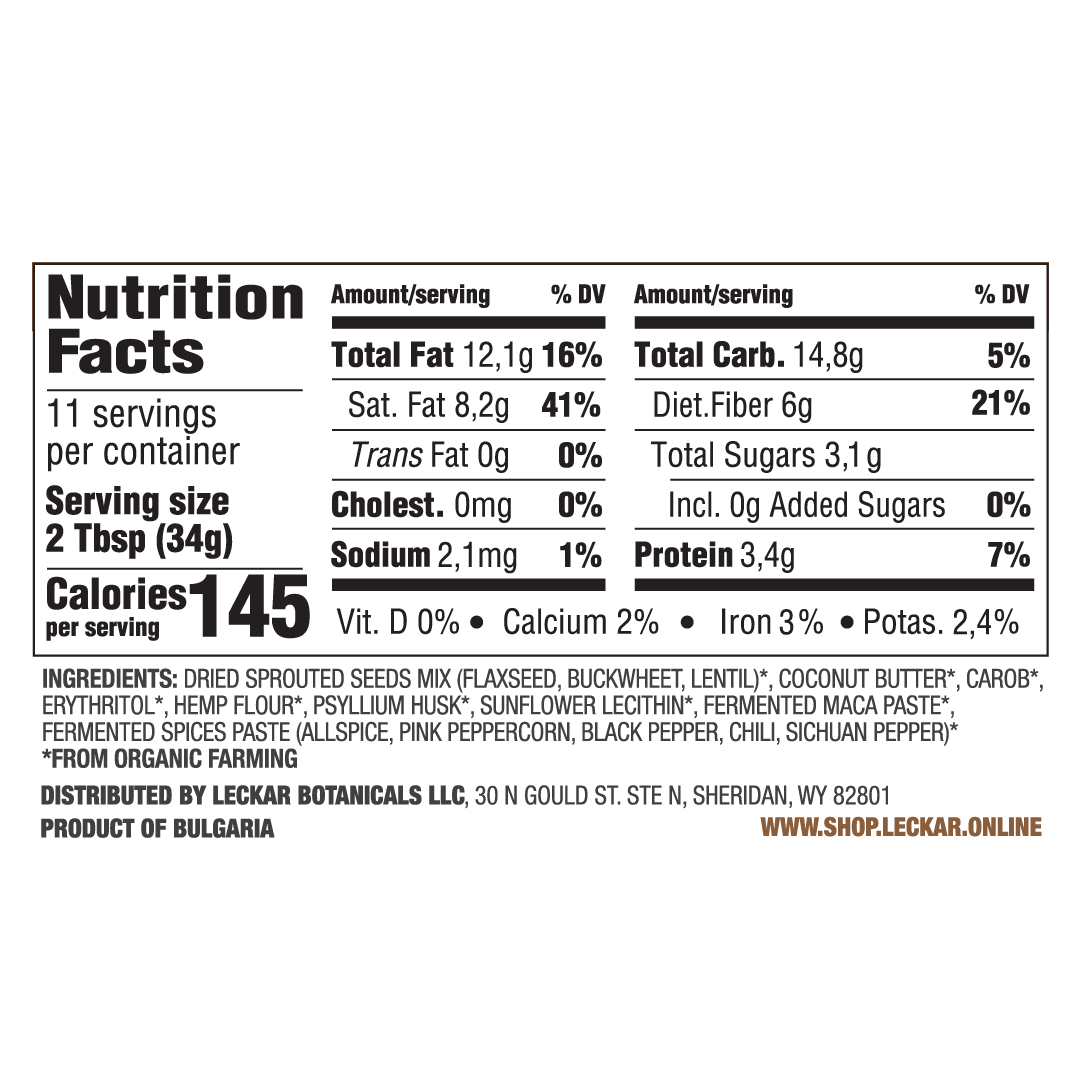 Leckar High-Fiber Butter 5 peppers (sugar free)