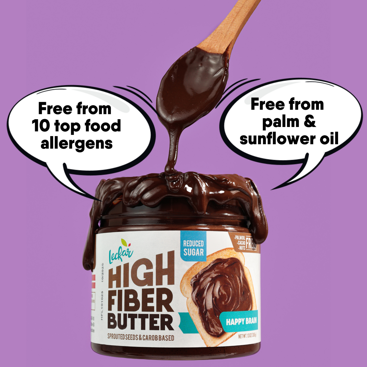 Leckar High Fiber Butter Happy Brain (reduced sugar)