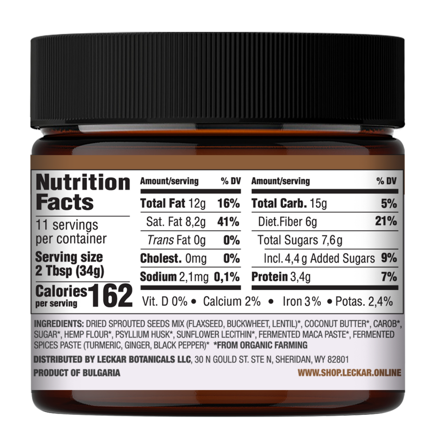 Leckar High Fiber Butter Turmeric&Ginger (reduced sugar)