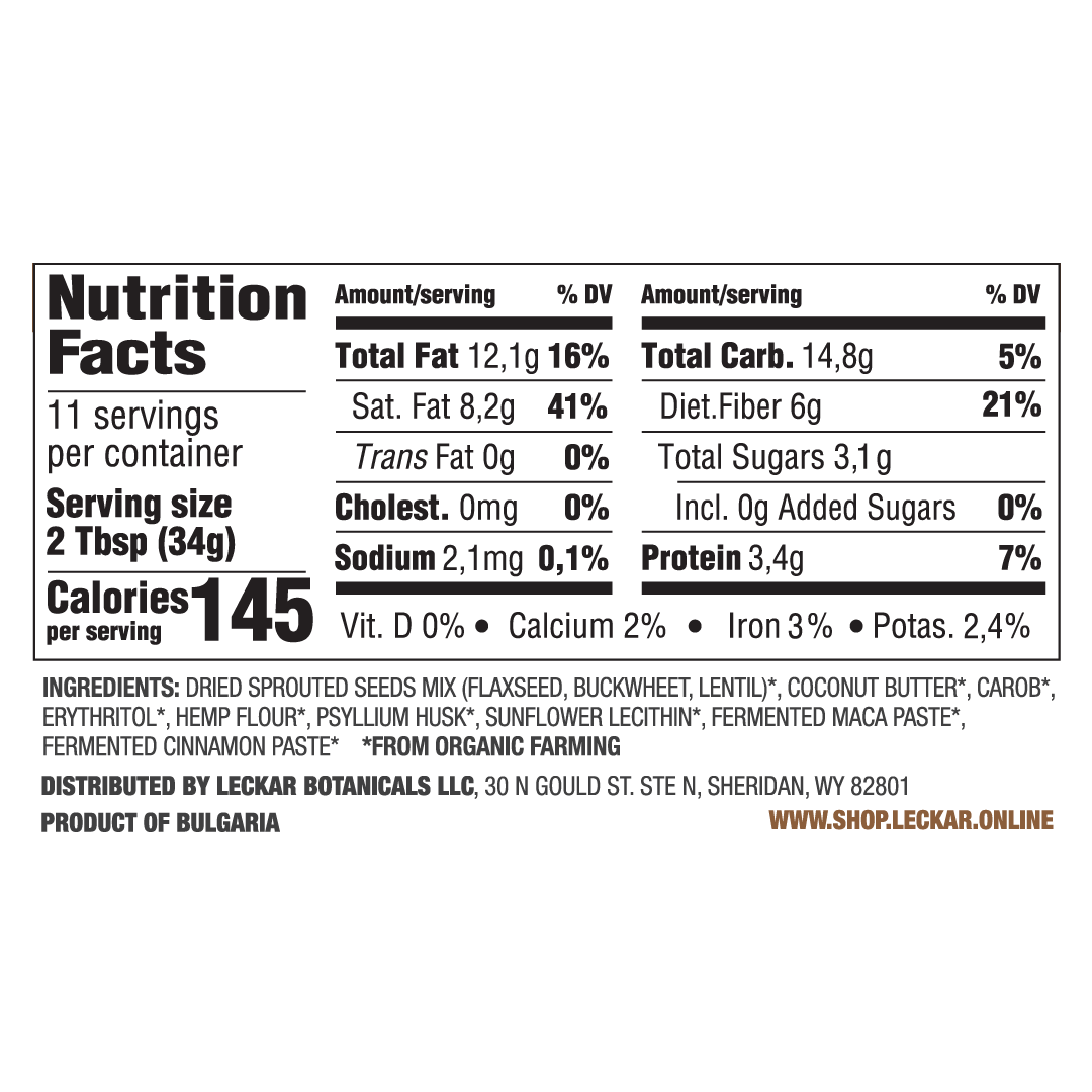 Leckar High Fiber Butter Cinnamon (sugar free)