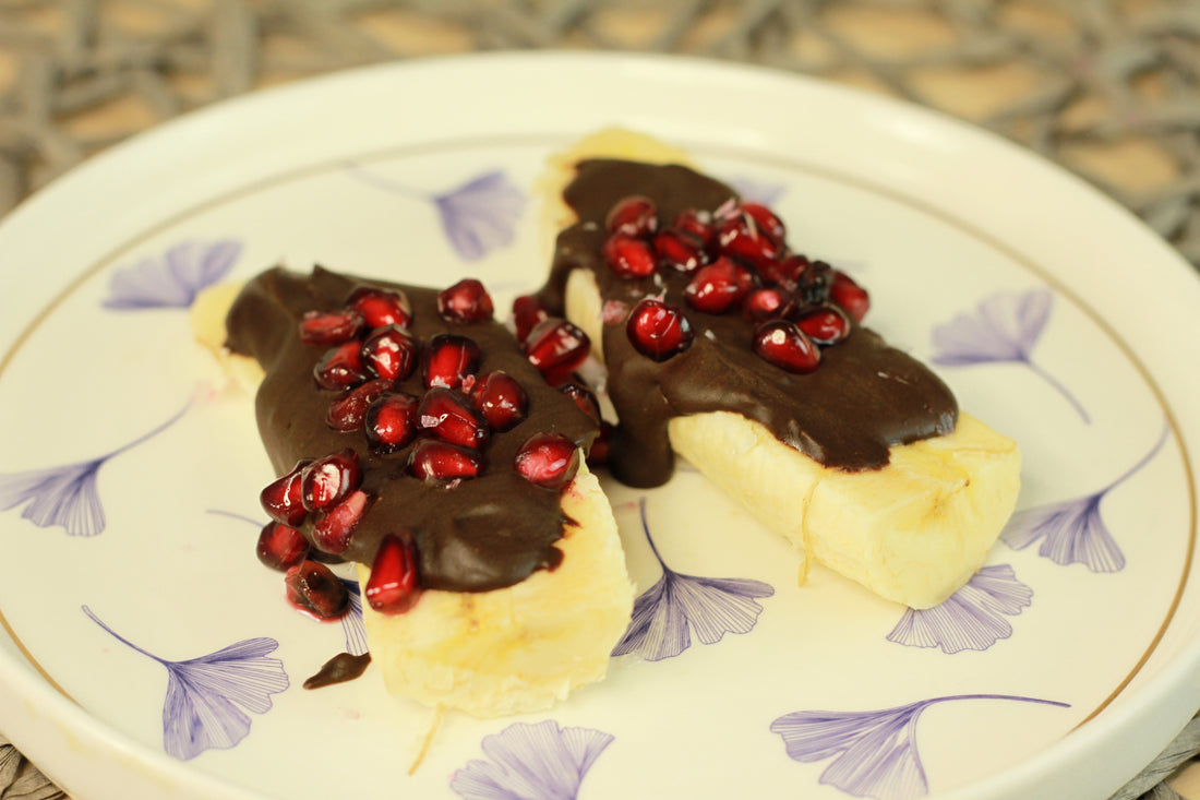 High Fiber Butter Pomegranate Banana Split recipe